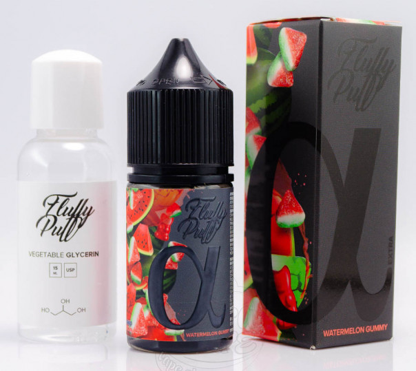 Рідина Fluffy Puff Alpha Salt Watermelon Gummy 30ml 50mg зі смаком кавунової желейки (набір компонентів)