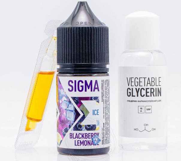 Рідина Fluffy Puff Sigma Salt Blackberry Lemonade Ice 30ml 0mg зі смаком ожинового лимонаду з холодком (набір компонентів)