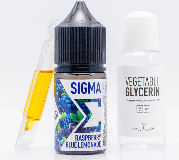 Рідина Fluffy Puff Sigma Salt Blue Raspberry Lemonade 30ml 0mg зі смаком лимонаду із синьої малини (набір компонентів)