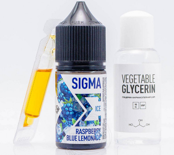 Рідина Fluffy Puff Sigma Salt Blue Raspberry Lemonade Ice 30ml 0mg зі смаком лимонаду із синьої малини з холодком (набір компонентів)