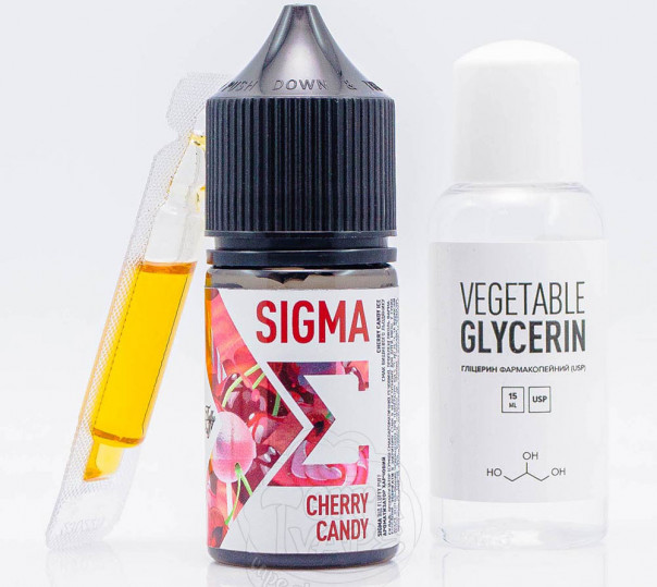 Рідина Fluffy Puff Sigma Salt Cherry Candy 30ml 0mg зі смаком вишневого льодянику (набір компонентів)