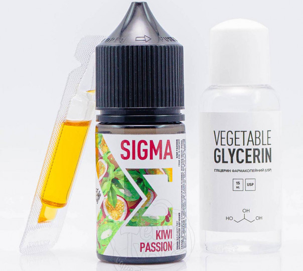 Рідина Fluffy Puff Sigma Salt Kiwi Passion 30ml 0mg зі смаком ківі та маракуї (набір компонентів)