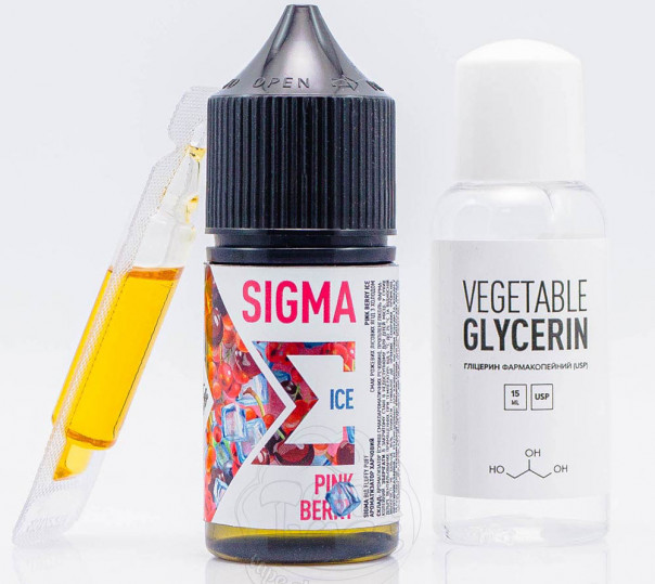 Рідина Fluffy Puff Sigma Salt Pink Berry Ice 30ml 0mg зі смаком рожевих ягід з холодком (набір компонентів)