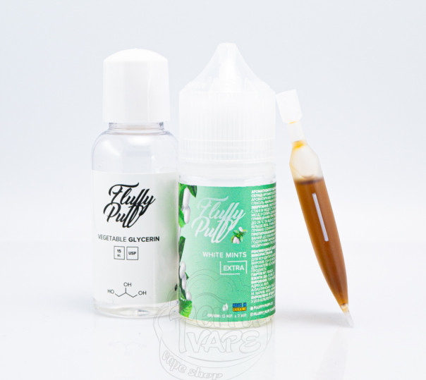 Рідина Fluffy Puff Salt White Mints 30ml 0mg (набір компонентів)