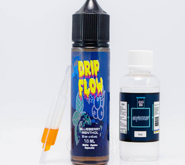 Рідина Drip Flow Organic Blueberry Menthol 60ml 0mg зі смаком чориці та ментолу (набір компонентів)