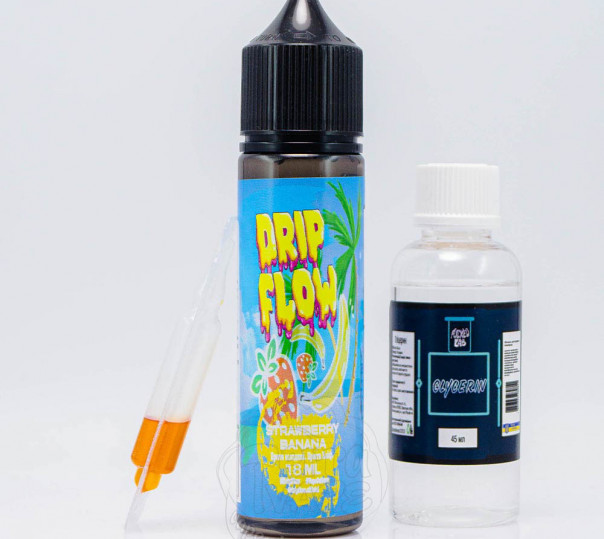 Рідина Drip Flow Organic Strawberry Banana 60ml 3mg зі смаком полуниці та банану (набір компонентів)