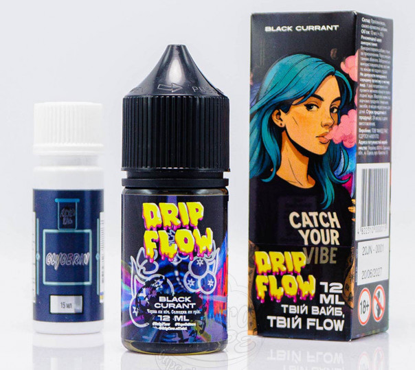 Рідина Drip Flow Salt Black Currant 30ml 50mg зі смаком чорної смородини (набір компонентів)