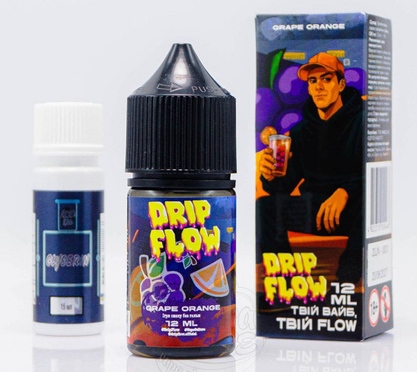 Рідина Drip Flow Salt Grape Orange 30ml 50mg зі смаком винограду і апельсину (набір компонентів)
