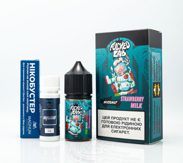 Жидкость Fucked Platinum Salt Strawberry Milk 30ml 25mg со вкусом клубничного милкшейка (набор компонентов)