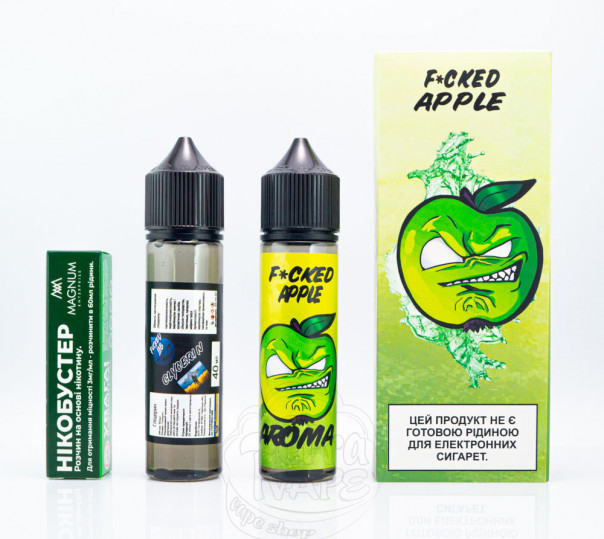 Рідина Fucked Organic Sour Apple 60ml 3mg зі смаком кислого яблука (набір компонентів)