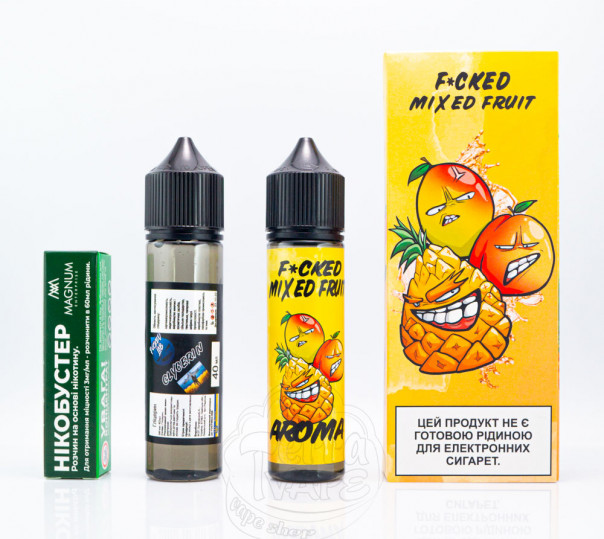 Рідина Fucked Organic Mixed Fruit 60ml 3mg зі смаком ананаса, персика та манго (набір компонентів)