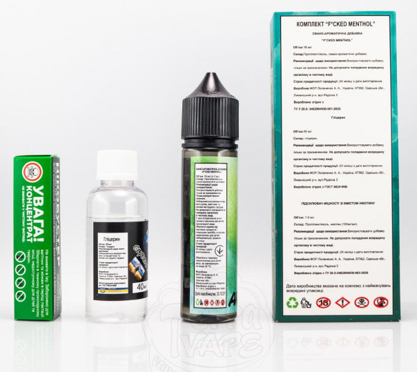 Рідина Fucked Organic Menthol 60ml 3mg зі смаком ментолу (набір компонентів)