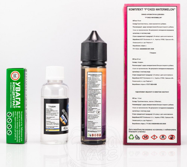 Рідина Fucked Organic Watermelon 60ml 3mg зі смаком кавуна (набір компонентів)