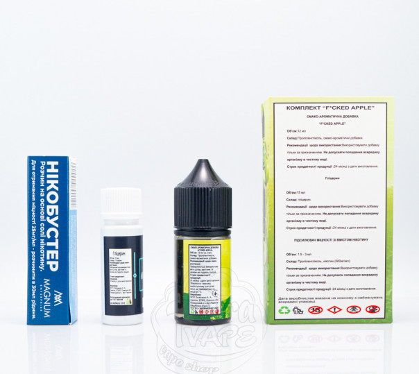 Рідина Fucked Salt Sour Apple 30ml 50mg зі смаком кислого яблука (набір компонентів)