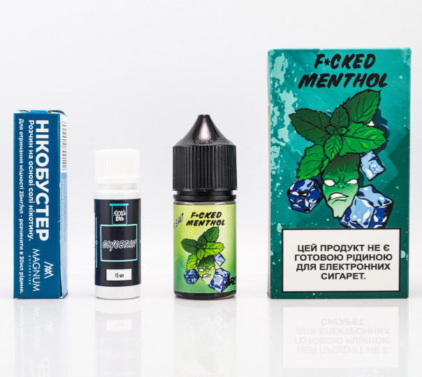 Рідина Fucked Salt Menthol 30ml 0mg зі смаком жуйки з ментолом (набір компонентів)