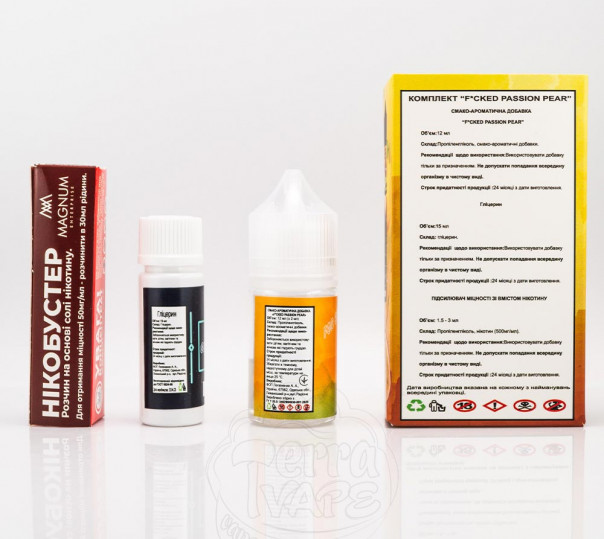 Рідина Fucked Salt Passion Pear 30ml 0mg зі смаком груші та маракуї (набір компонентів)