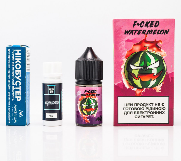 Рідина Fucked Salt Watermelon 30ml 0mg зі смаком кавуна (набір компонентів)
