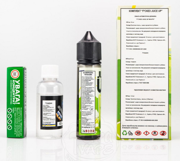 Рідина Juice Up Organic Mohito 60ml 0mg зі смаком мохіто (набір компонентів) Рідина Juice Up Organic Mohito 60ml 0mg зі смаком мохіто (набір компонентів)