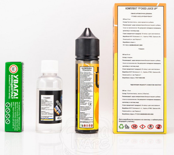 Рідина uice Up Organic Pear Peach 60ml 0mg зі смаком груші та персика (набір компонентів) Рідина uice Up Organic Pear Peach 60ml 0mg зі смаком груші та персика (набір компонентів)