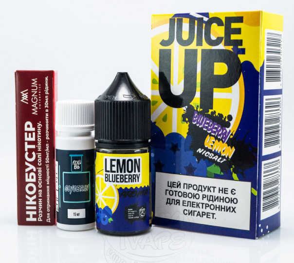 Жидкость Juice Up Salt Blueberry Lemon 30ml 0mg со вкусом черники и лимона (набор компонентов)