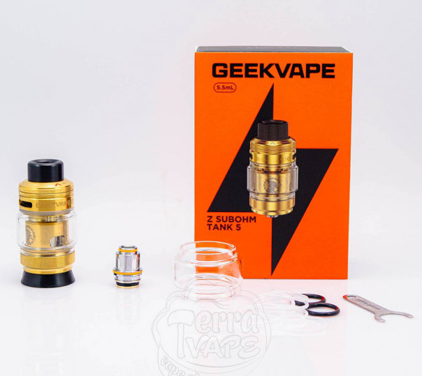 Geekvape Z Subohm Tank 5 5.5ml Cold Silver Бак на испарителях Geekvape Z Subohm Tank 5 5.5ml Cold Silver Бак на испарителях
