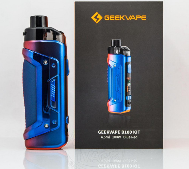 Geekvape B100 (Aegis Boost Pro 2) Pod Mod Kit 18650 Blue Red Багаторазова POD система