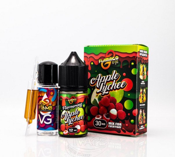Рідина Flamingo Salt Apple Lychee 30ml 50mg зі смаком яблука та лічі (набір компонентів)