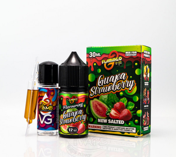 Рідина Flamingo Salt Guava Strawberry 30ml 50mg зі смаком гуави та полуниці (набір компонентів)