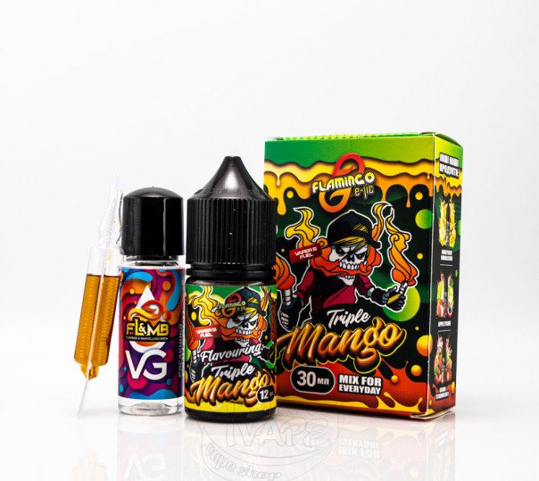 Рідина Flamingo Salt Triple Mango 30ml 50mg зі смаком манго (набір компонентів)
