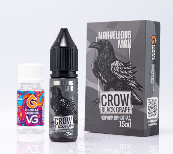Рідина Marvellous Max Salt Crow Black Grape 15ml 50mg зі смаком винограду (набір компонентів)