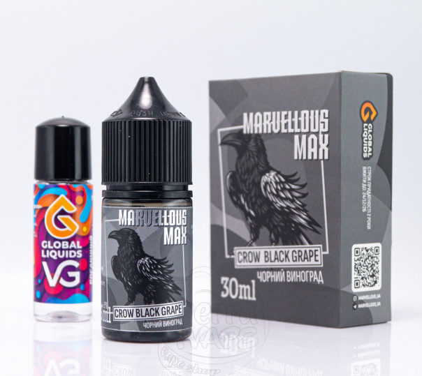 Рідина Marvellous MAX Salt Crow Black Grape 30ml 65mg зі смаком вынограду (набір компонентів)