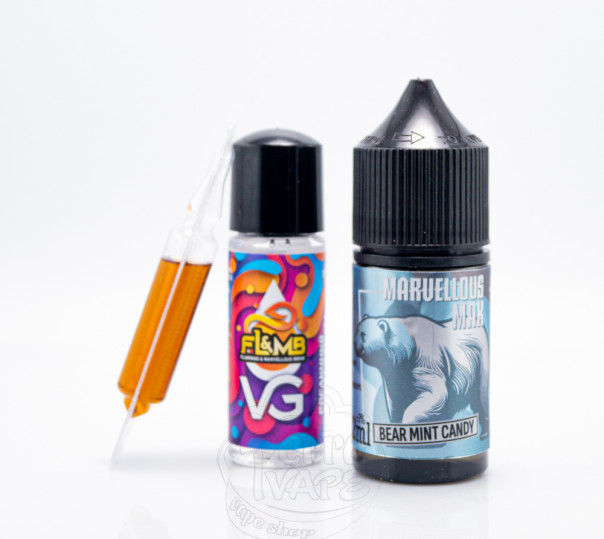 Рідина Marvellous MAX Salt Bear Mint Candy 30ml 50mg зі смаком м'ятної цукерки (набір компонентів)