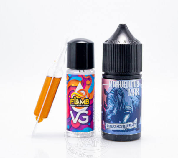 Рідина Marvellous MAX Salt Rhinoceros Blueberry 30ml 50mg зі смаком чорниці (набір компонентів)