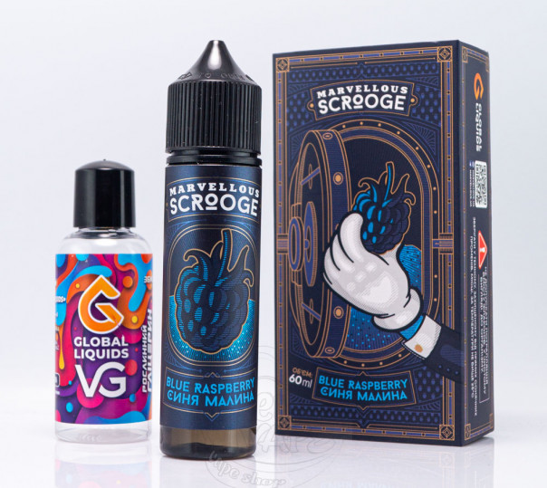 Рідина Marvellous Scrooge Organic Blue Raspberry 60ml 3mg зі синьої малини (набір компонентів)