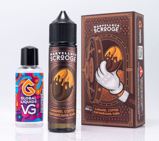 Жидкость Marvellous Scrooge Organic Caramel Coffeе 60ml 3mg со вкусом карамельного кофе (набор компонентов)