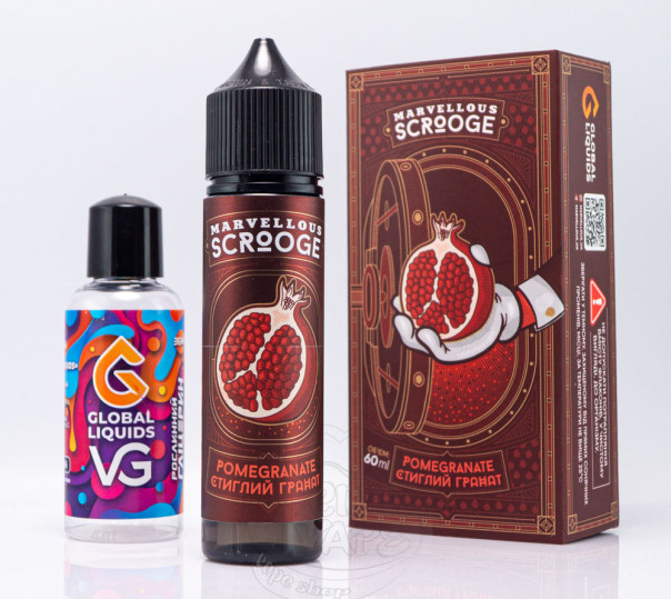 Рідина Marvellous Scrooge Organic Pomegranate 60ml 3mg зі смаком гранату (набір компонентів)