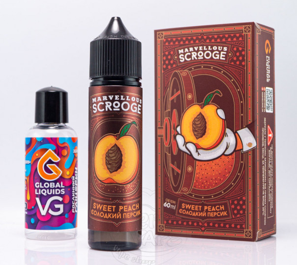 Рідина Marvellous Scrooge Organic Sweet Peach 60ml 3mg зі смаком персику (набір компонентів)