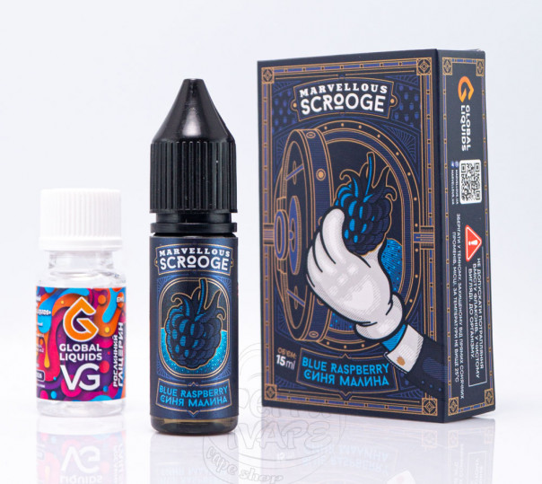 Рідина Marvellous Scrooge Salt Blue Raspberry 15ml 65mg зі смаком синьої малини (набір компонентів)