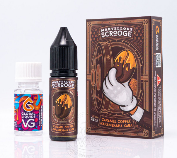 Рідина Marvellous Scrooge Salt Caramel Coffee 15ml 50mg зі смаком карамельної кави (набір компонентів)