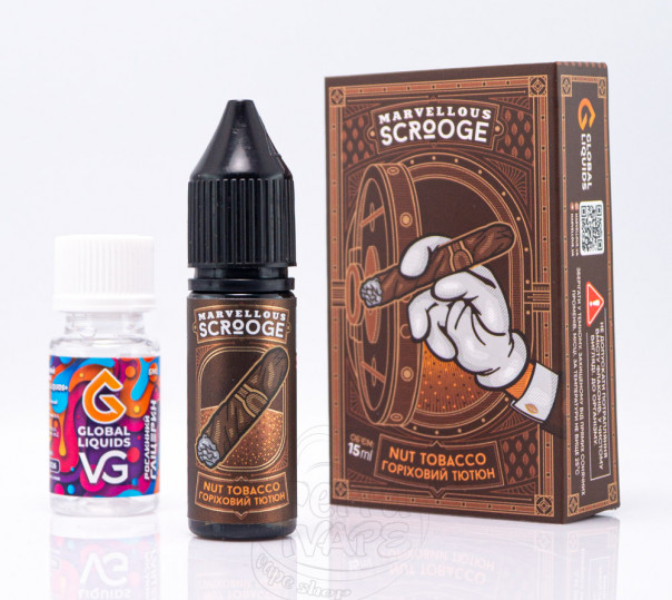 Жидкость Marvellous Scrooge Salt Nut Tobacco 15ml 50mg со вкусом орехового табака (набор компонентов)
