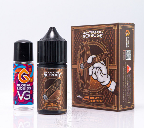 Рідина Marvellous Scrooge Salt Nut Tobacco 30ml 50mg зі смаком горіхового табака (набір компонентів)