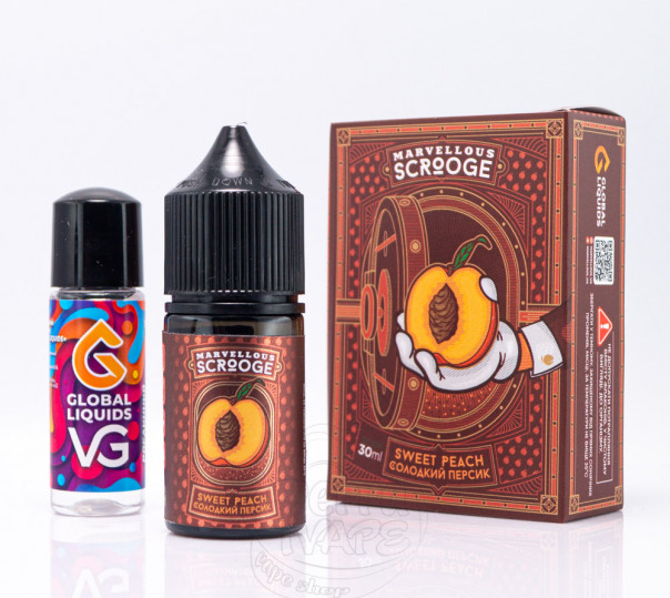 Рідина Marvellous Scrooge Salt Sweet Peach 30ml 65mg зі смаком персика (набір компонентів)