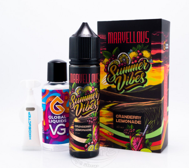 Рідина Marvellous Summer Vibes Organic Cranberry Lemonade 60ml 3mg зі смаком лимонаду з журавлини (набір компонентів)