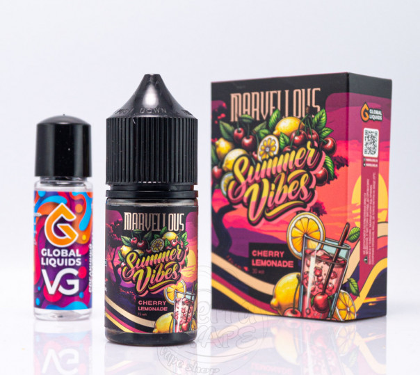 Рідина Marvellous Summer Vibes Salt Cherry Lemonade 30ml 50mg зі смаком вишневого лимонаду (набір компонентів)
