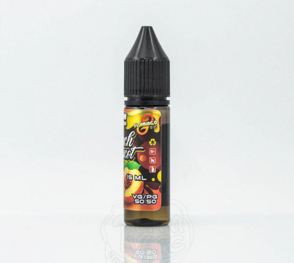 Рідина Flamingo Salt Apricot Peach 15ml 35mg на сольовому нікотині зі смаком персика та абрикоса Рідина Flamingo Salt Apricot Peach 15ml 35mg на сольовому нікотині зі смаком персика та абрикоса