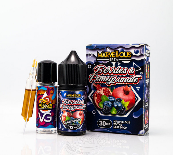 Жидкость Marvellous Brew Salt Berries & Pomegranate 30ml 50mg со вкусом ягод и граната (набор компонентов)