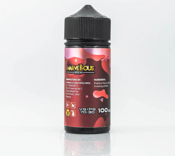 Рідина Marvellous Brew Dragonfruit Strawberry Kiwi 100ml 3mg на органічному нікотині зі смаком полуниці, ківі та драгонфрукта