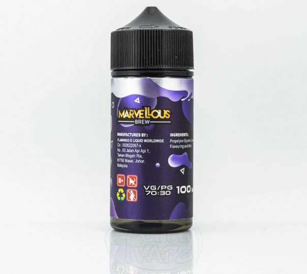 Рідина Marvellous Brew Grape Bubblegum 100ml 0mg без нікотину зі смаком жуйки з виноградом