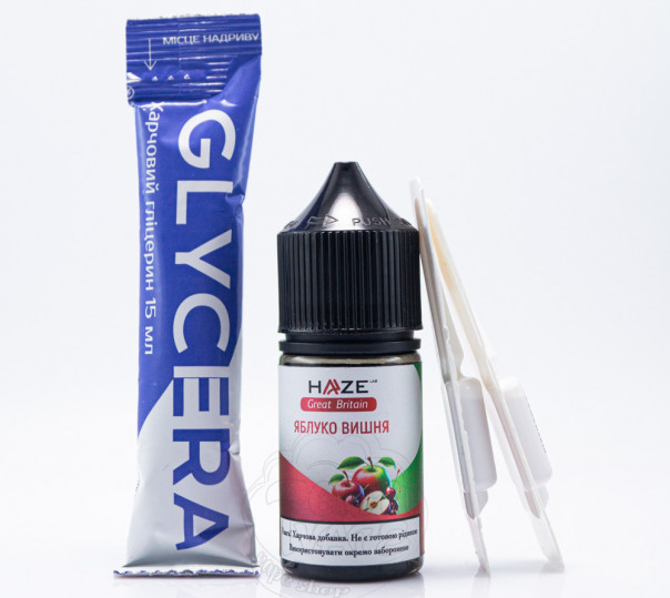 Рідина Haze Lab Great Britain Salt Яблуко вишня 30ml 50mg (набір компонентів)