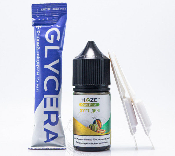 Рідина Haze Lab Great Britain Salt Асорті дині 30ml 50mg (набір компонентів)